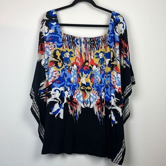 Style & Co Women's Bat Sleeve Kimono Style Top Blouse Multicolor Plus Size 1X - Picture 7 of 8